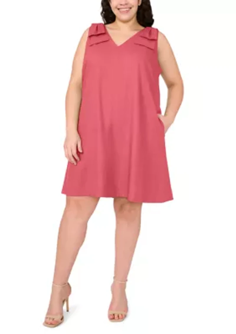Plus Sleeveless V-Neck Dress