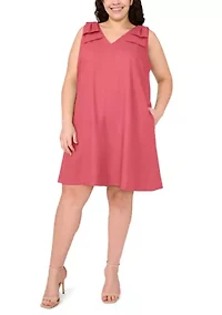 Plus Sleeveless V-Neck Dress
