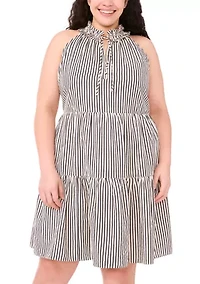 Plus Short Dress with Tiers