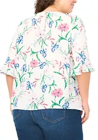 Plus Ruffle Sleeve Blouse