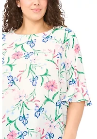 Plus Ruffle Sleeve Blouse