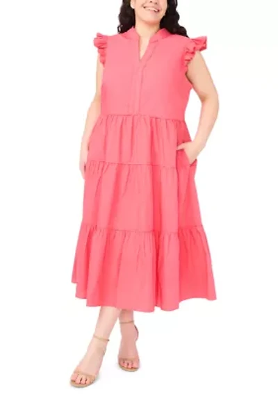 Plus Ruffle Tiered Midi Dress