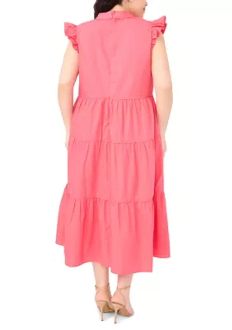 Plus Ruffle Tiered Midi Dress