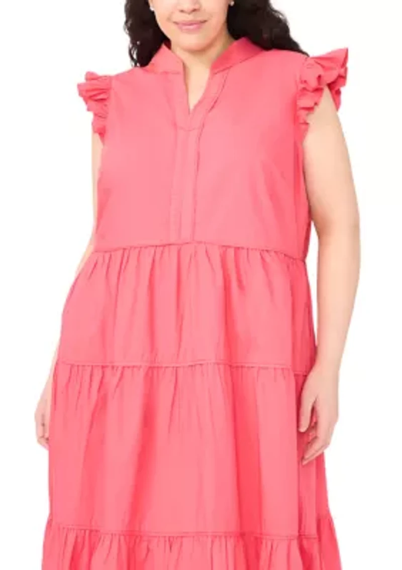 Plus Ruffle Tiered Midi Dress