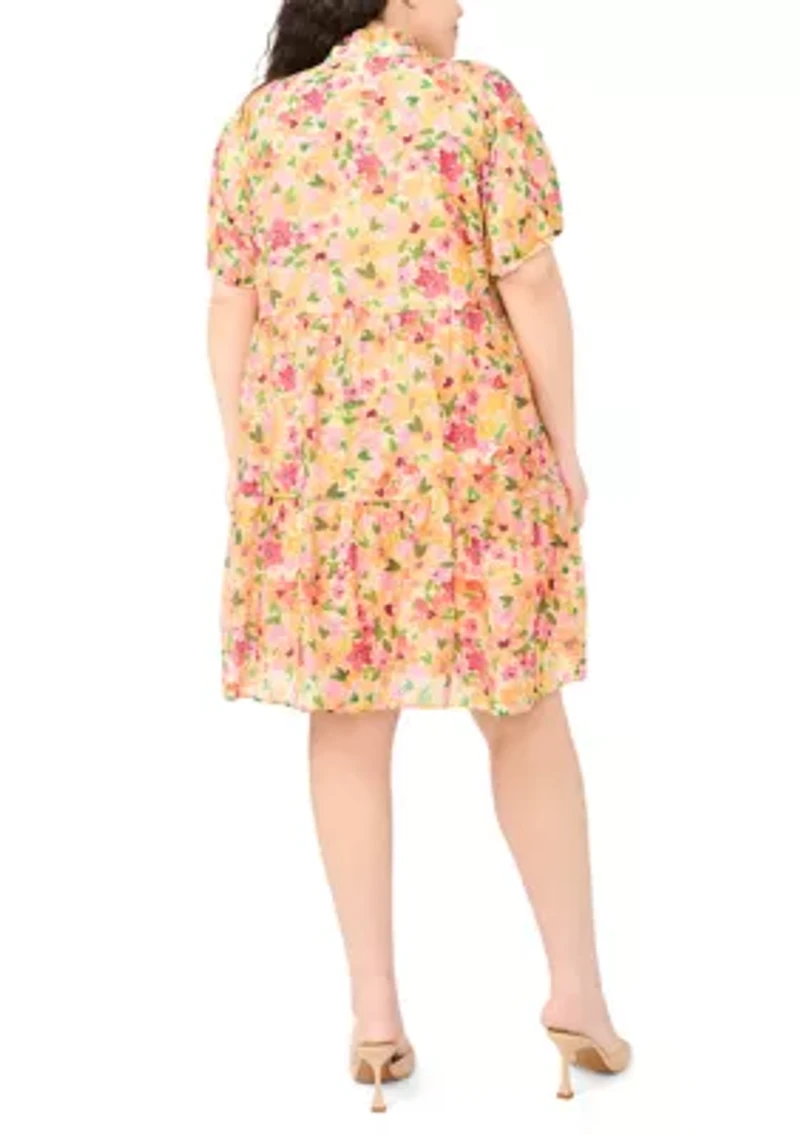 Plus Short Sleeve Baby Doll Dress