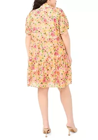 Plus Short Sleeve Baby Doll Dress