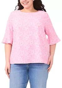 Plus Ruffle Cuff Blouse