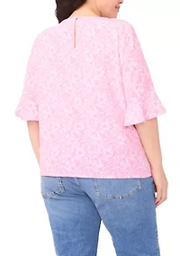 Plus Ruffle Cuff Blouse