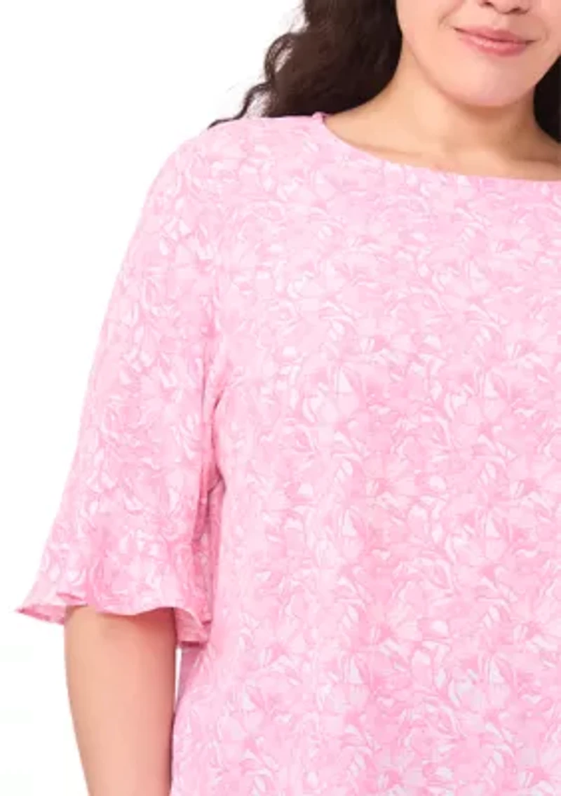 Plus Ruffle Cuff Blouse