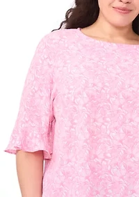 Plus Ruffle Cuff Blouse