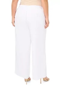 Plus Elastic Tie Waist Pants