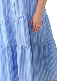 Plus Tiered Midi Shirtdress