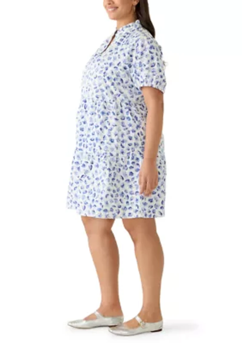 Plus Short Sleeve Baby Doll Dress