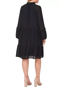 Plus Clip Dot Babydoll Dress