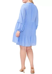 Plus Clip Dot Babydoll Dress