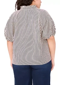 Plus Split Neck Blouse