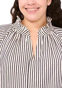 Plus Split Neck Blouse