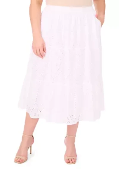 Plus Tiered Midi Skirt