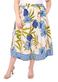 Plus Printed Maxi Skirt