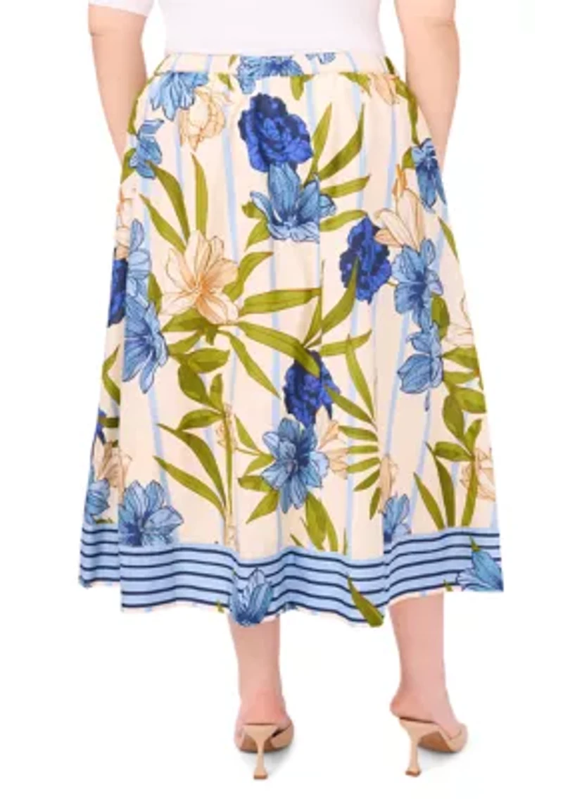 Plus Printed Maxi Skirt