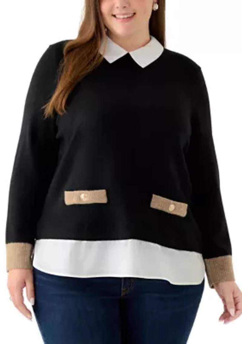 Plus Twofer Sweater Top