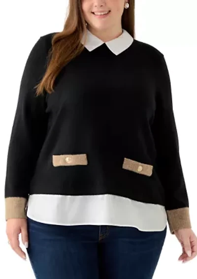 Plus Twofer Sweater Top