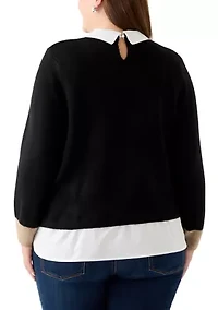 Plus Twofer Sweater Top