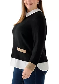 Plus Twofer Sweater Top