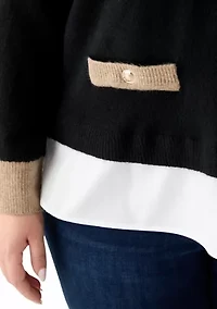 Plus Twofer Sweater Top