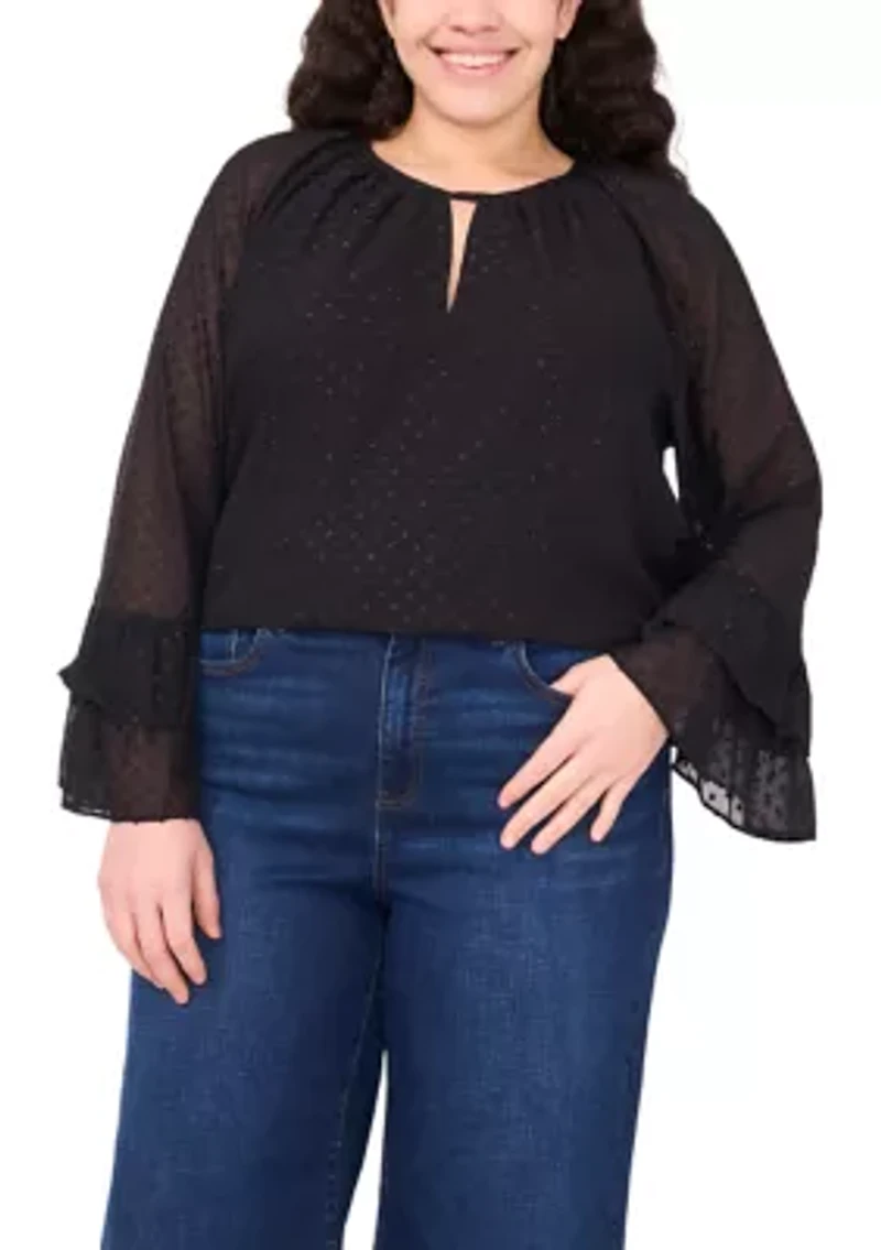 Plus Ruffle Tiered Blouse