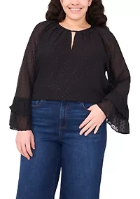 Plus Ruffle Tiered Blouse