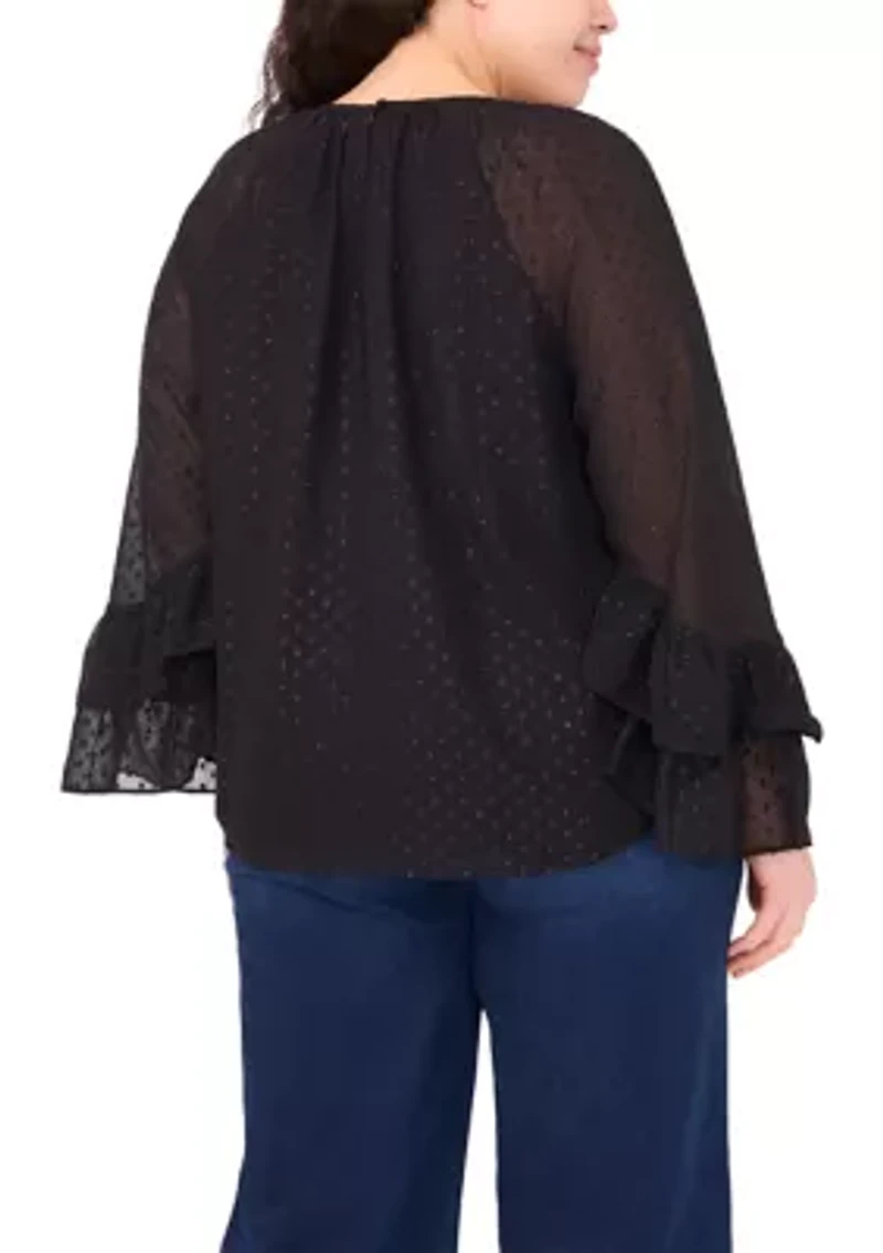 Plus Ruffle Tiered Blouse