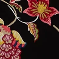 Plus 3/4 Sleeve Button Front Blouse Rich Black