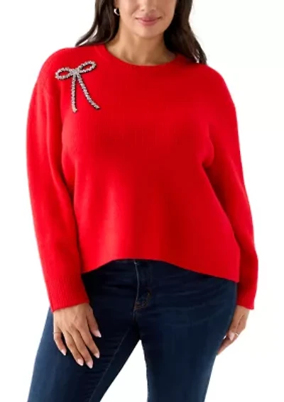 Plus Bow Applique Sweater
