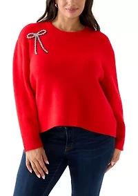 Plus Bow Applique Sweater