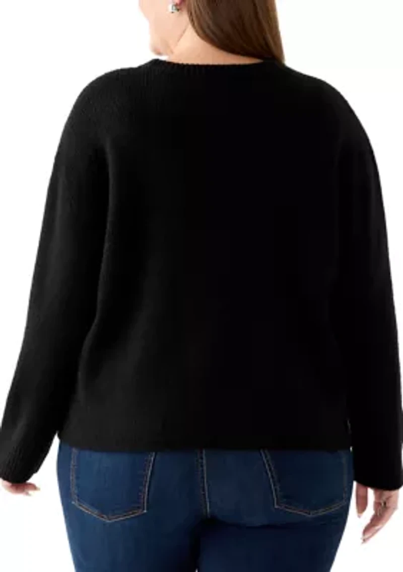 Plus Bow Applique Sweater