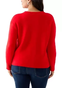 Plus Bow Applique Sweater