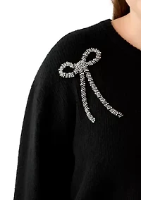 Plus Bow Applique Sweater