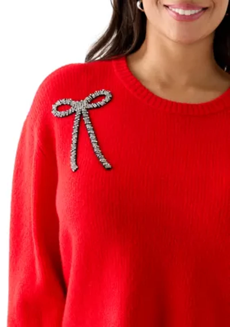 Plus Bow Applique Sweater