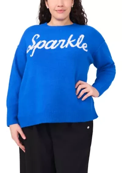 Plus Crew Neck Sparkle Sweater