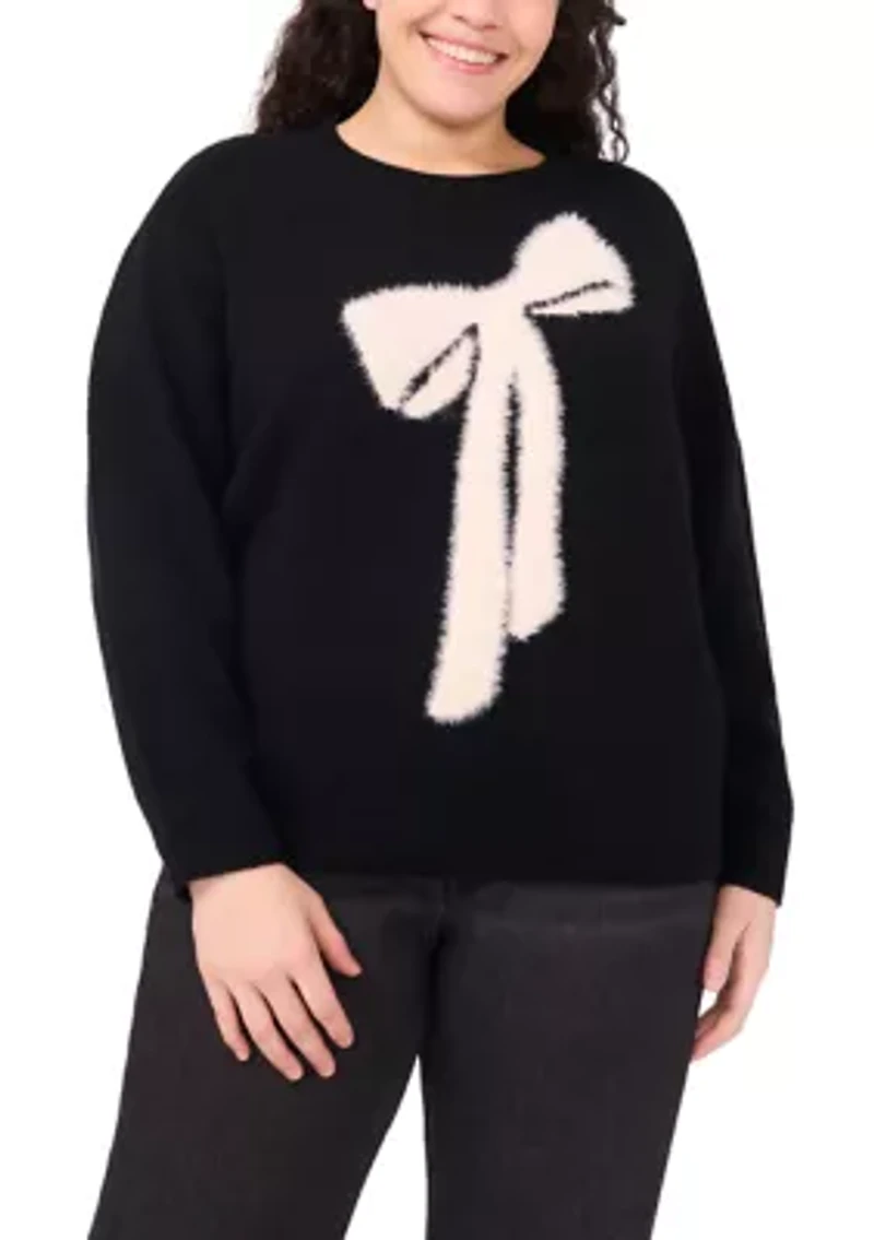 Plus Intarsia Bow Sweater