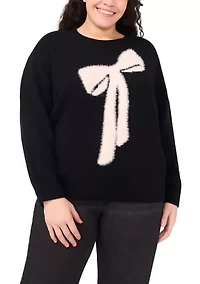 Plus Intarsia Bow Sweater