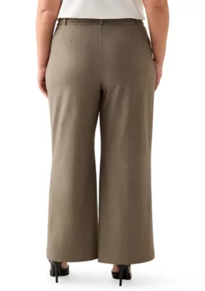 Plus High Waist Tailored Pants