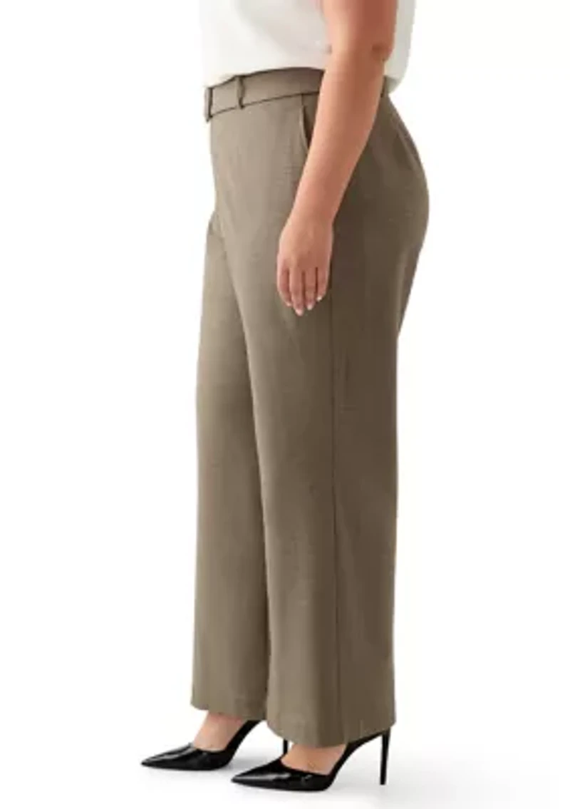 Plus High Waist Tailored Pants