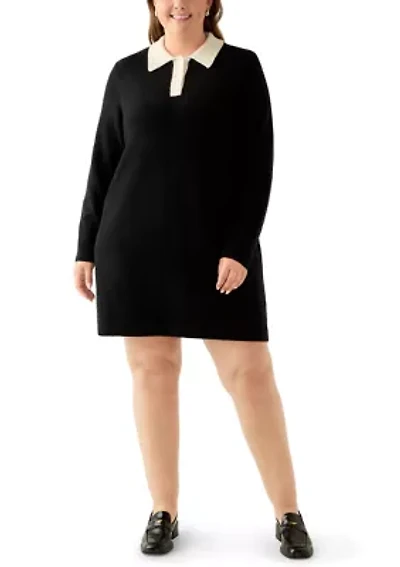Plus Sweater Dress with Collar