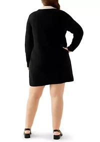 Plus Sweater Dress with Collar