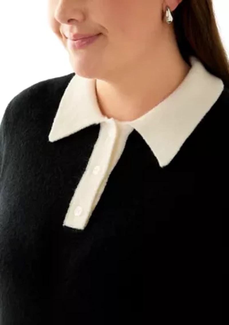 Plus Sweater Dress with Collar