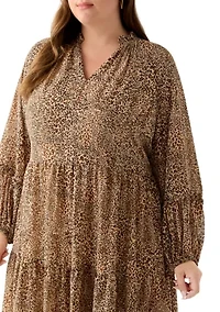 Plus Long Sleeve Baby Doll Dress