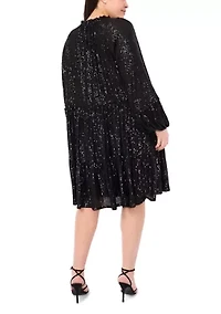 Plus Sequin Babydoll Dress