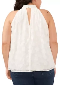 Plus Sleeveless Halter Neck Blouse
